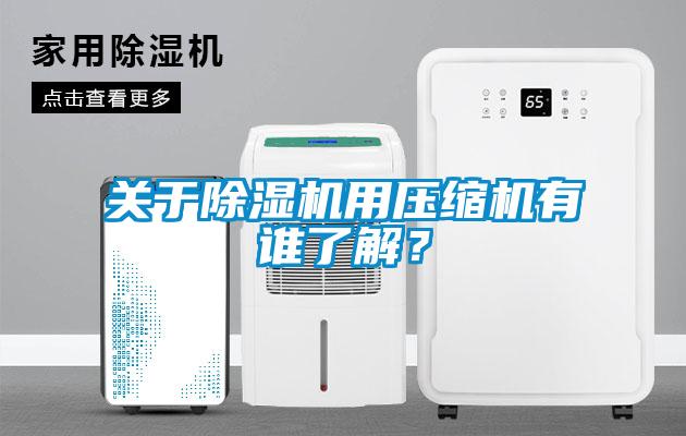 關于除濕機用壓縮機有誰了解？